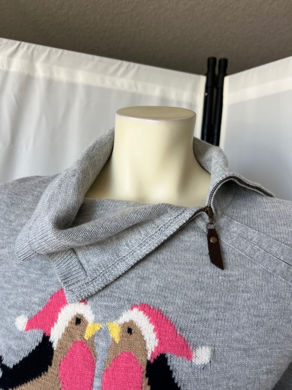 Talbots Knit Cowlneck Lambswool Blend Holiday Sweater - Picture 3 of 8